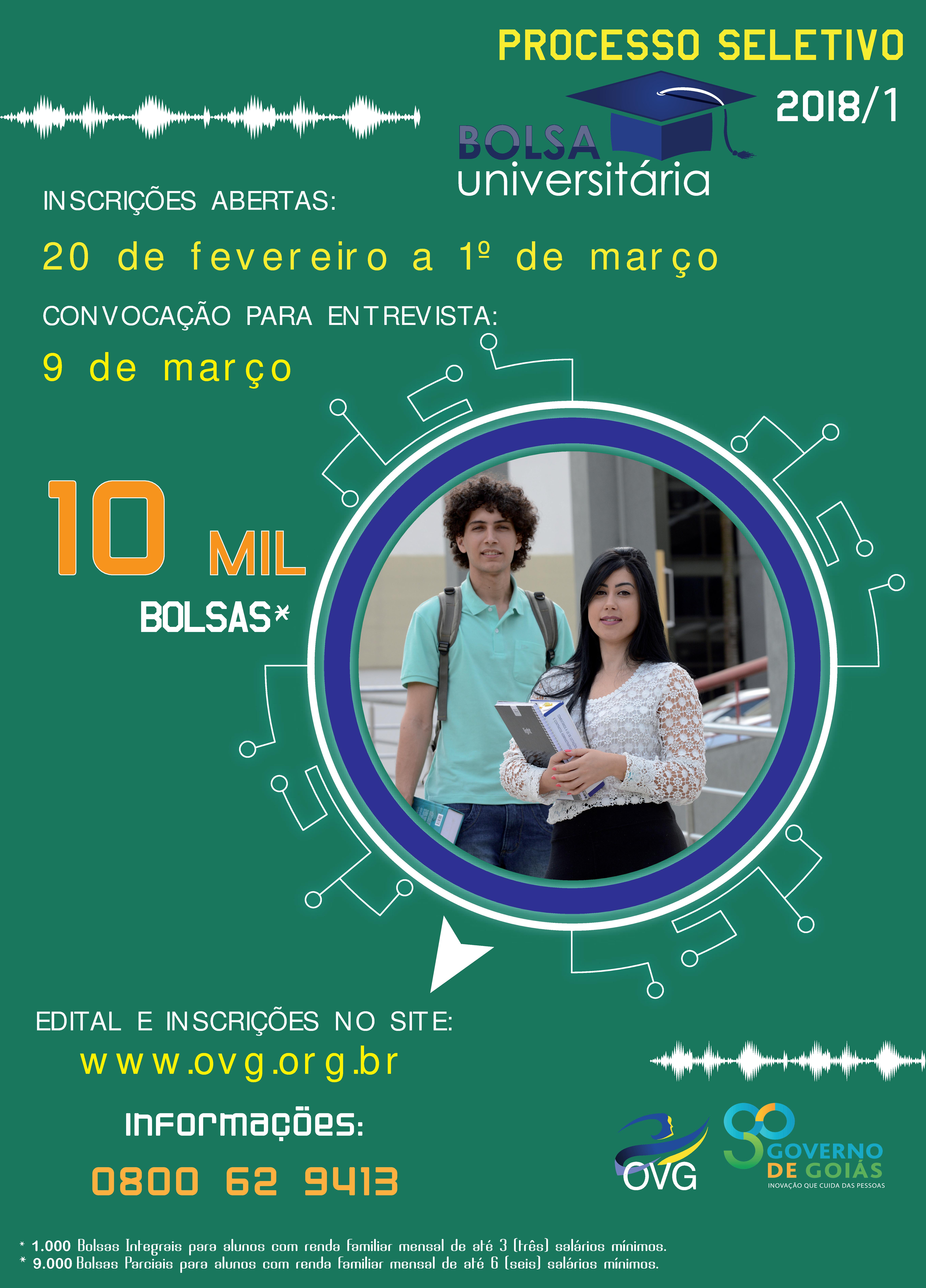 Bolsa Universitária - Processo Seletivo 2018/1